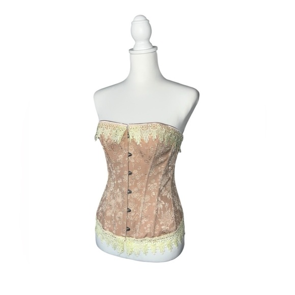 Other - Peach & Cream  Corset Lace up Gothic Bustier